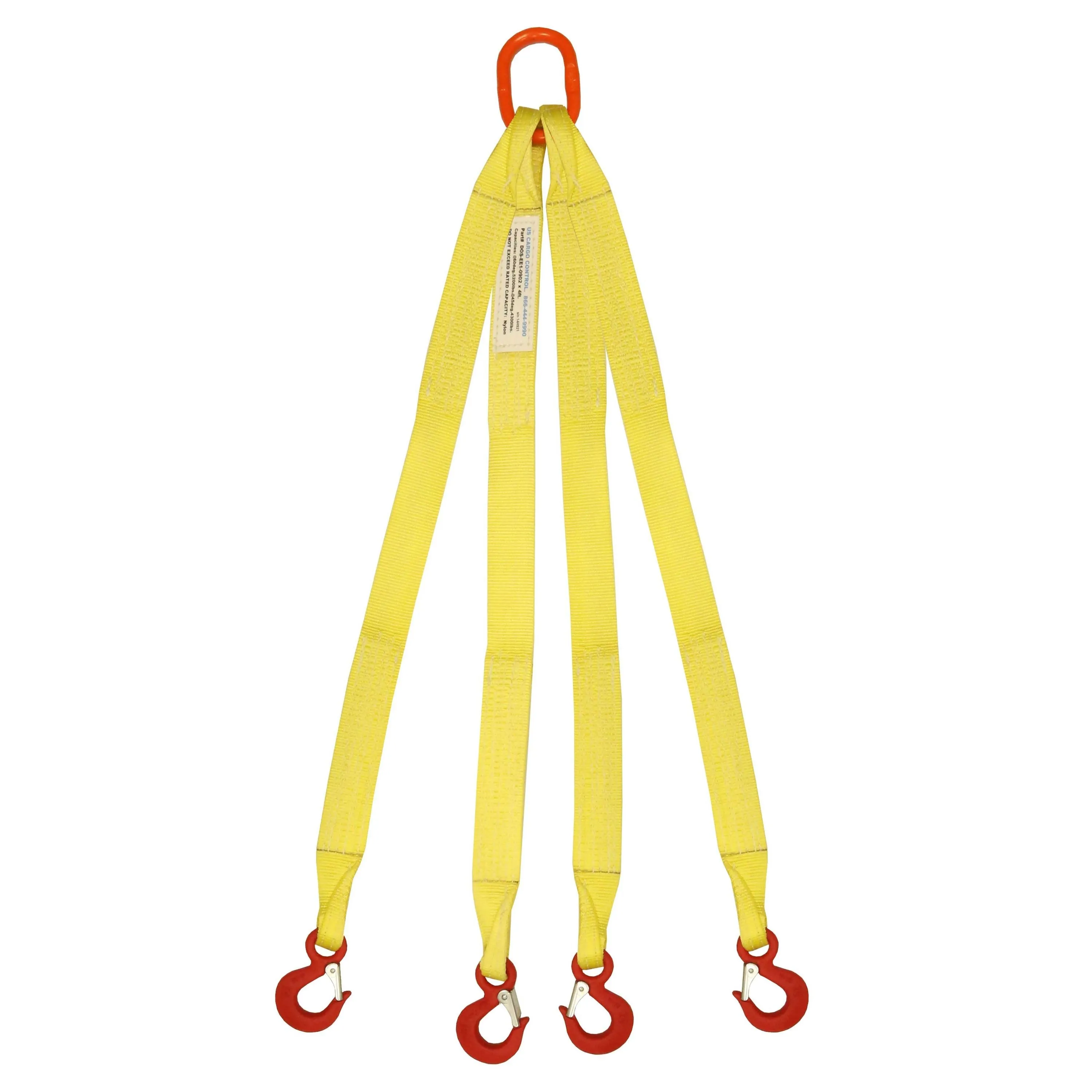 2"x10' (1 ply) Quad Leg Nylon Sling w/ Master Link & Sling Hook