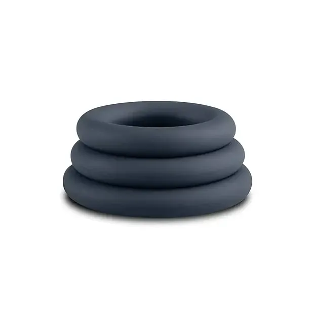 Boners 3 Pc Cock Ring Set - Black