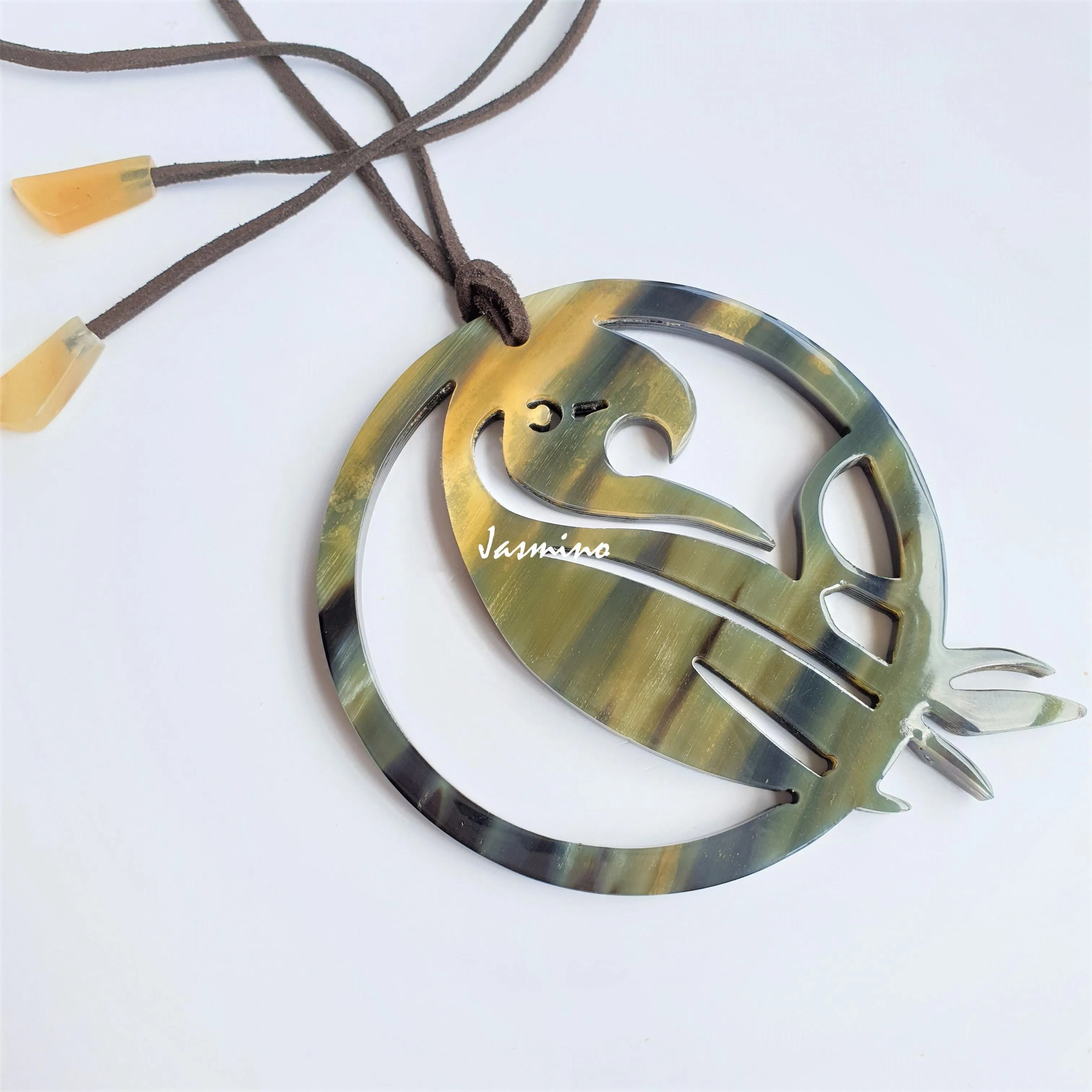 Natural Handmade Buffalo Horn Pendant J18293, Enhanced Value for Women