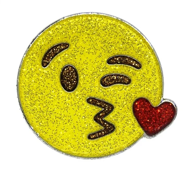 Navika Glitzy Hat Clip/Marker Emoji Blowing Kiss