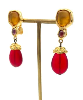 【USA輸入】ヴィンテージ MONET マルチカラー イヤリング/Vintage MONET multicolor Clip On Earrings